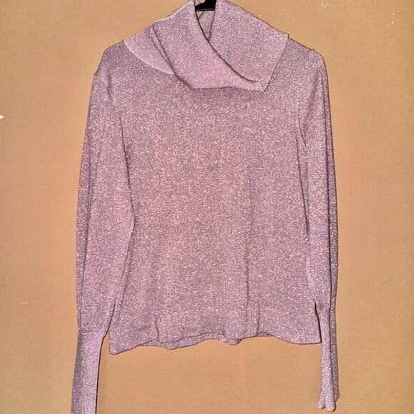 Calvin Klein Women's Pink Cowl Neck Sparkle Long Sleeve Sweater Size Medium - Picture 1 of 8